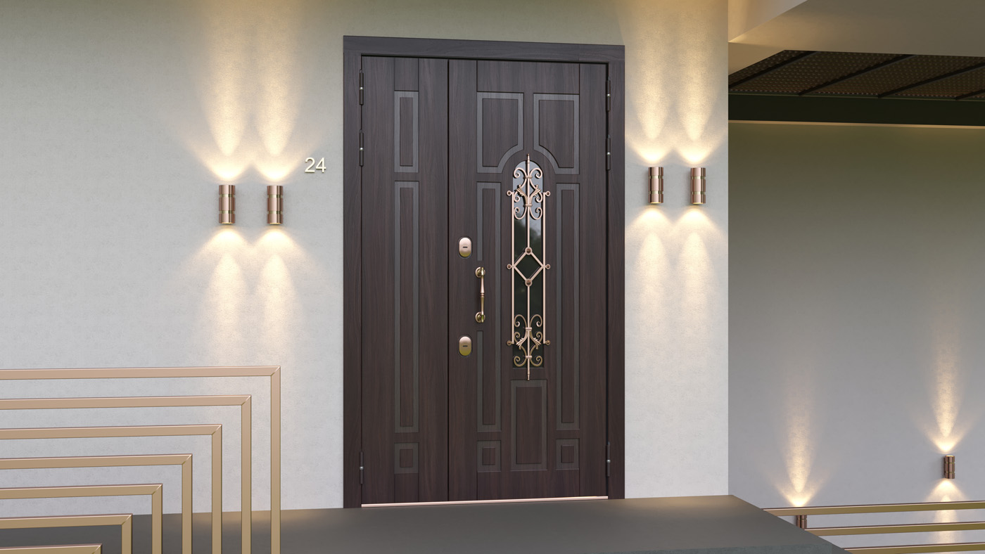 Готовая нестандартная дверь в интерьере